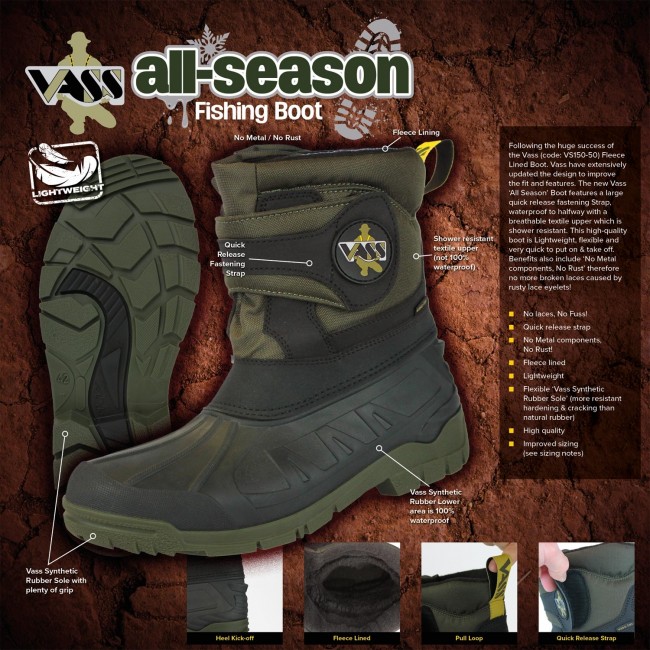 Vass All Season Fishing Boot inc quick release strap fleece lined