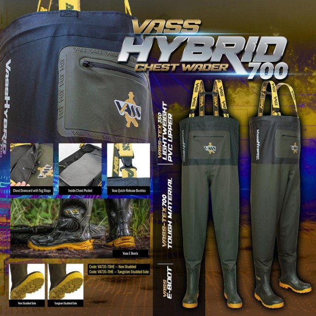 *NEW 2021* VA735-70HE Team Vass Hybrid 700 Chest Wader 