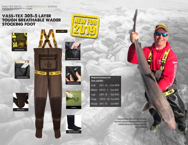 VassTex 305 Tough Breathable Chest Wader with Neoprene Stocking Foot