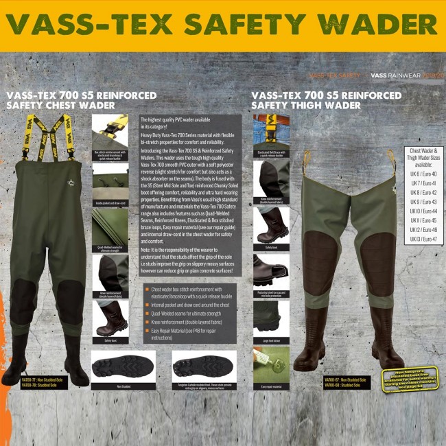 Vass Tex 700 S5 Reinforced Safety Chest Wader