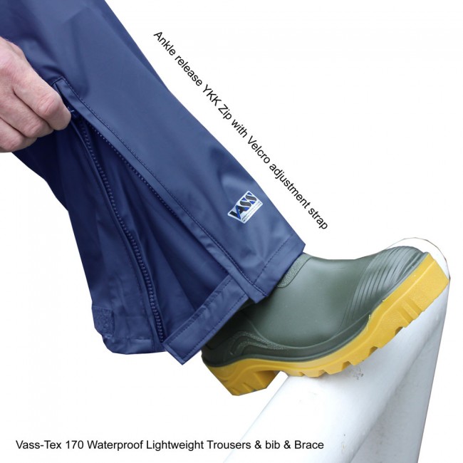 VassTex 170 Performance Lightweight Waterproof Bib & Brace with Ankle Zips Fishing VassTex 170 Performance Lightweight Waterproof Bib & Brace with Ankle Zips Fishing