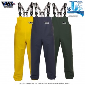 Vass-Tex 350 Performance Midweight Waterproof Bib & Brace with Ankle Press Studs