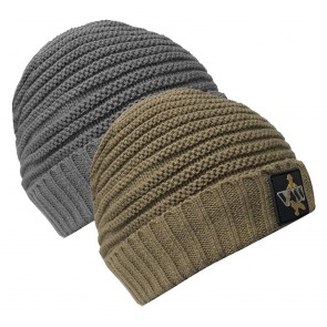 Vass ‘Fleece Lined’ Ribbed Fishing Beanie (Rubber Badge Edition)
