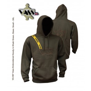 Vass Embroidered Hoody ‘Khaki Edition’ with yellow print brace